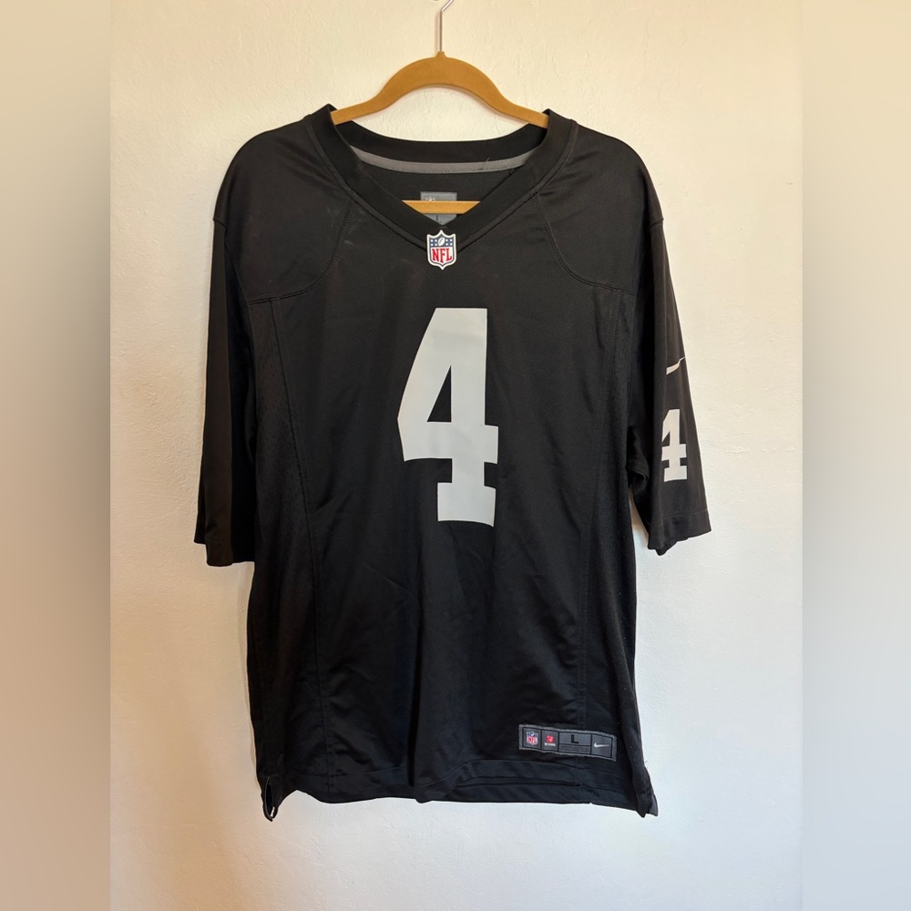 Nike NFL Las Vegas Raiders Derek Carr #4 Jersey Black Size L On Field